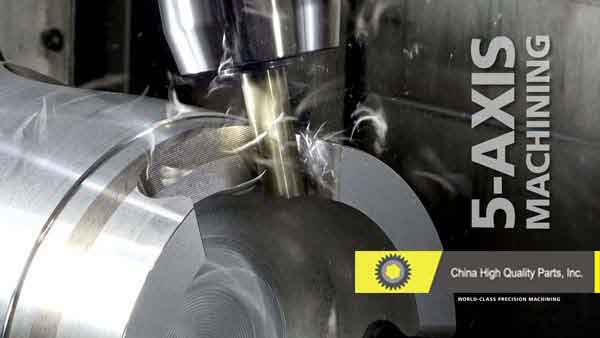 Photo of 5-Axis Machining and Workpiece